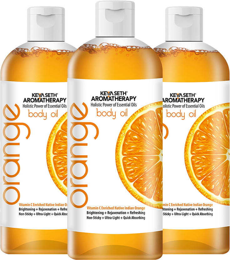 KEYA SETH AROMATHERAPY Skin Defence Orange Body Oil Skin Lightening, Rejuvenating Non-Sticky for Daily Use After Bath, Massage Oil Enriched with Orange & Vitamin C(1200 ml)