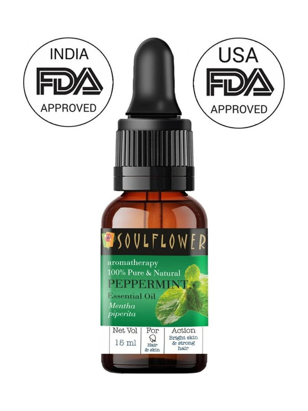 Soulflower Peppermint Essential Oil | For Cough & Cold , Hair Growth | Pure & Natural |(15 ml)