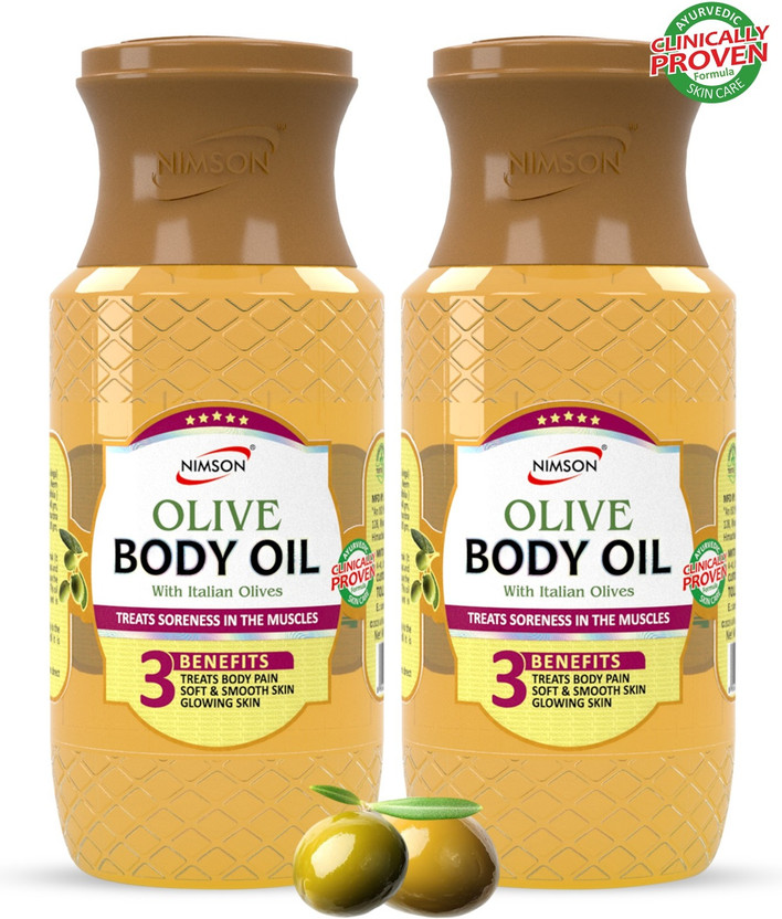 Nimson Olive Body Massage Oil with Italian Olives Treats Body Pain Muscles Smooth Skin(1000 ml)