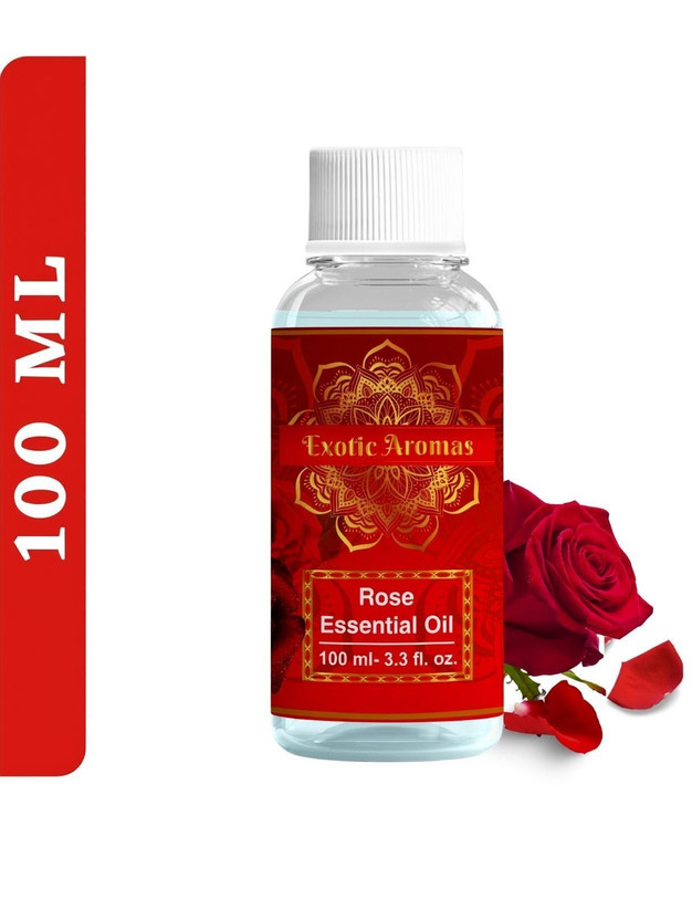 Exotic Aromas Rose Essential Oil, 100% Pure and Natural, For Aromatherapy , Skin & Hair(100 ml)