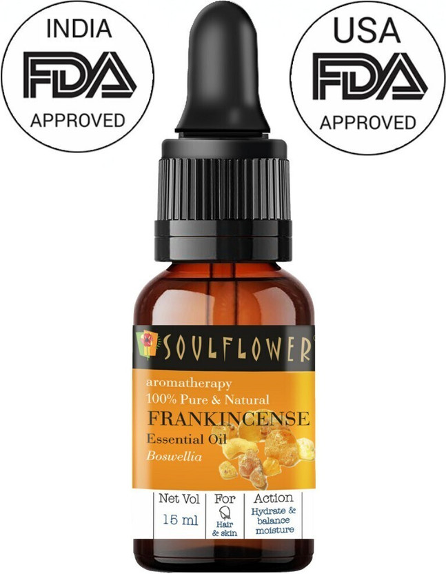 Soulflower Frankincense Pure Essential Oil | Hair Fall, Wrinkles, Pimples, Aromatherapy |(15 ml)