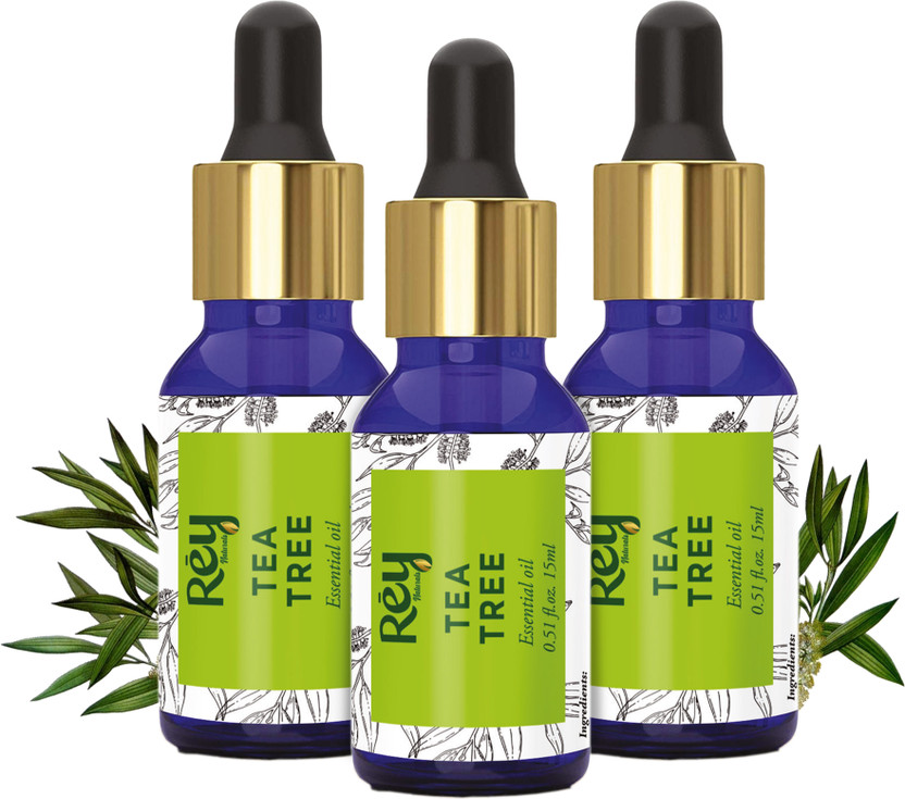 Rey Naturals Pure & Organic Tea Tree Essential Oil For Dandruff, Acne & Hair Growth(45 ml)