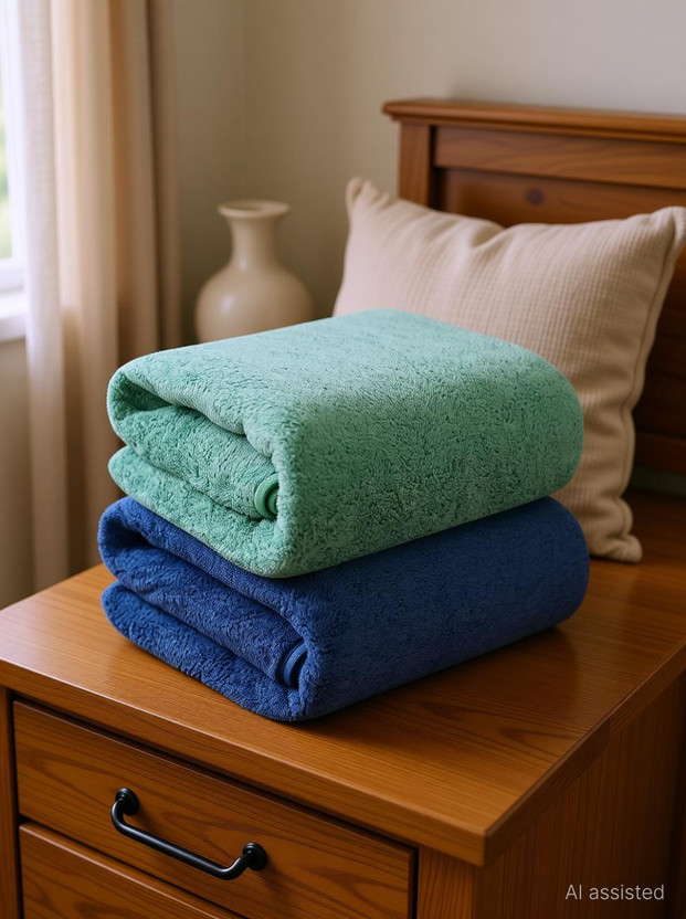 Fezora Microfiber 500 GSM Bath Towel(Pack of 2)