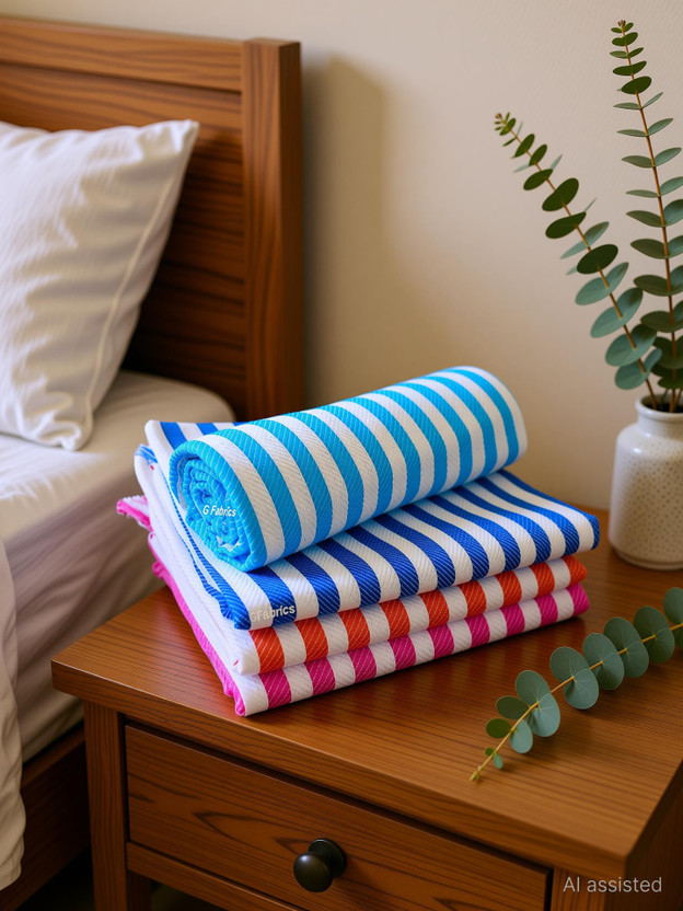 G Fabrics Cotton 500 GSM Beach, Bath Towel Set(Pack of 4)