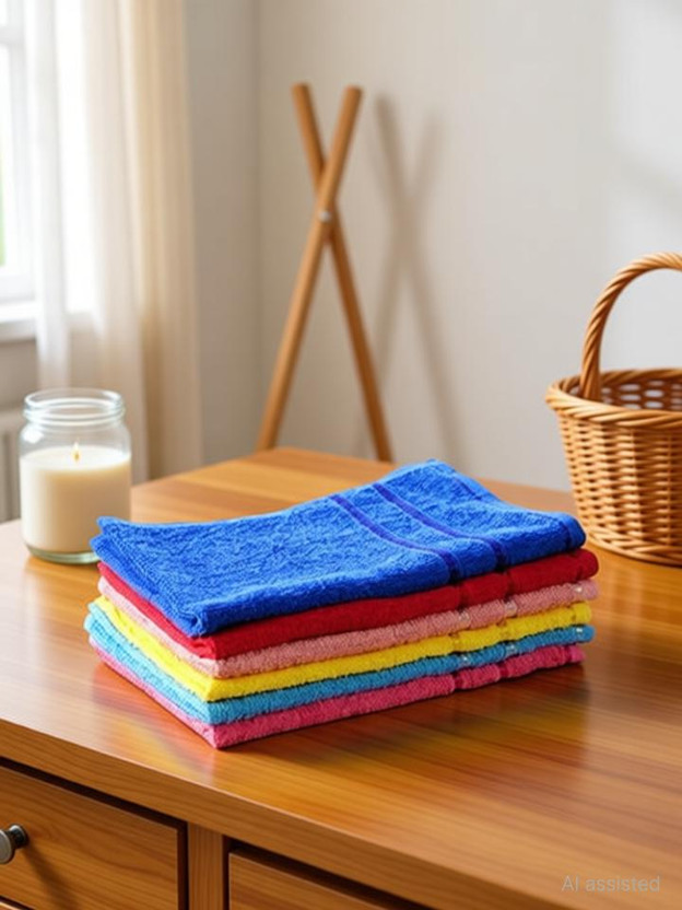 grasp Terry Cotton 375 GSM Beach, Bath, Face, Hair, Hand, Sport Towel Set(Pack of 6)