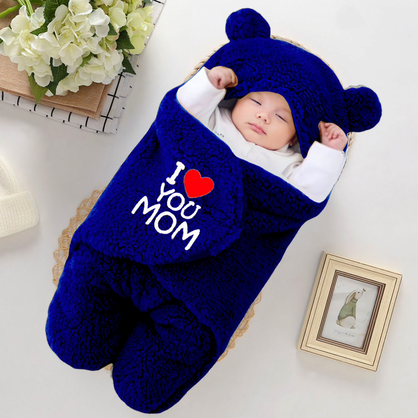 BRANDONN Cotton Baby Bed Sized Bedding Set(Navyblue Mom, 1 Baby Bedding)