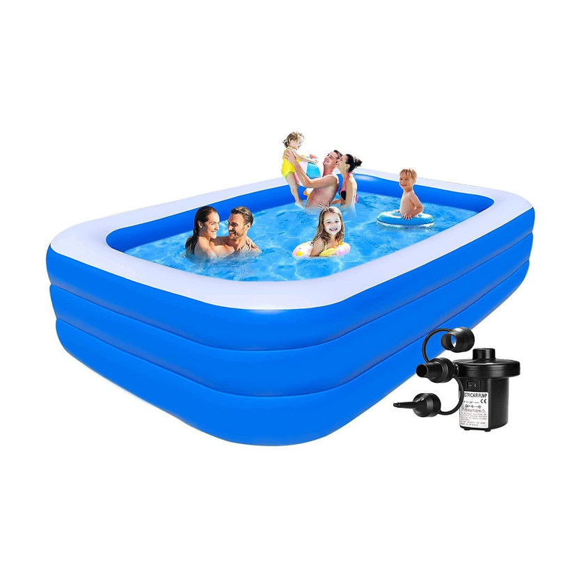 Kreative Marche Swimming Pool Inflatable Swimming Bath Tub with Pump 10 Feet Blue Inflatable Swimming Pool(Blue)