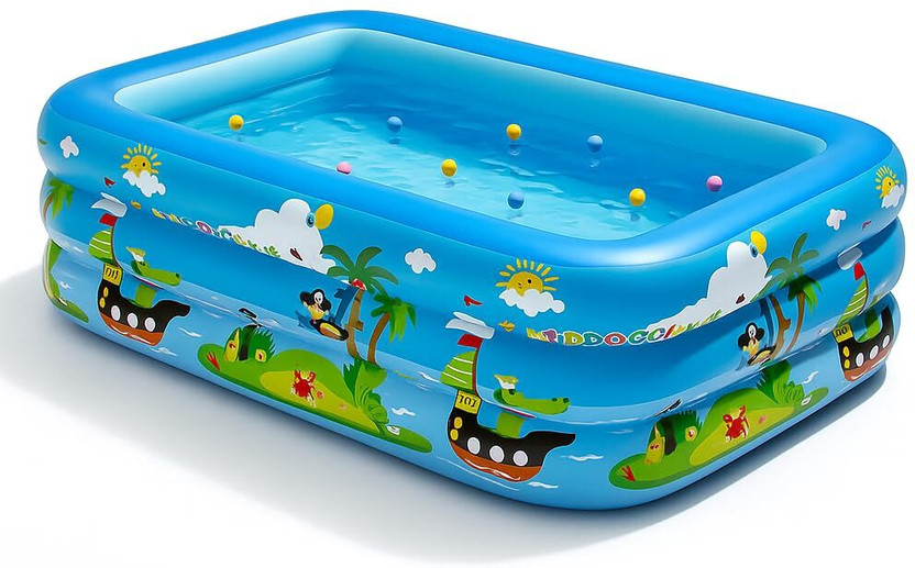 SYGA Rectangular Inflatable Swimming Pool Kiddie Tub Blue 2.1Meters - Blue Inflatable Swimming Pool(Blue)