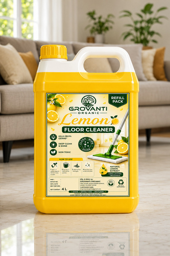 GROVANTI GROVANTI ORGANIC Disinfectant Surface Cleaner Lemon Fragrance |Kill 99.99% Germs |Stain Removes lime(4 L) - Flipkart Deal