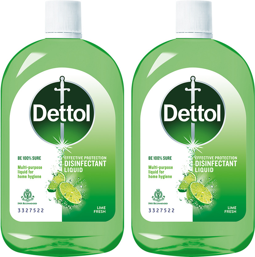 Dettol Liquid Disinfectant for Floor Cleaner, Surface Disinfection Lime Fresh(2 x 550 ml)