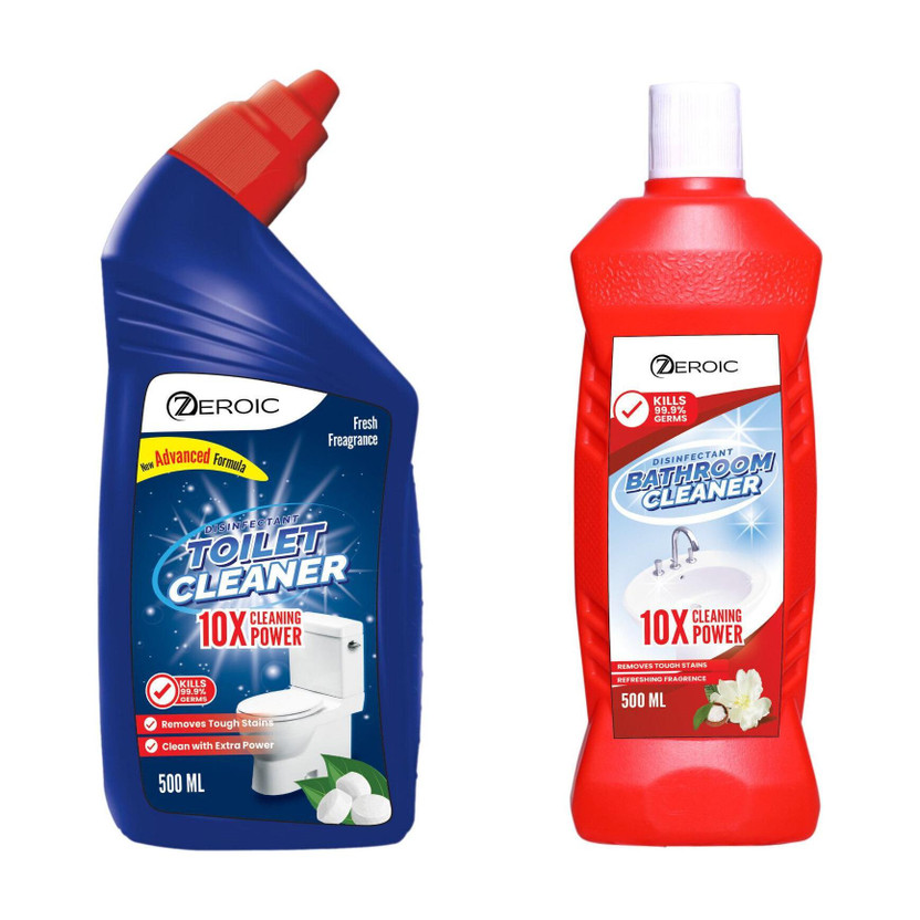 ZEROIC Toilet and Bathroom Cleaner Combo Pack With Anti Bacterial Formula Fresh(2 x 500 ml)