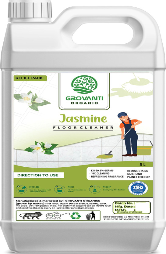 GROVANTI ORGANIC Disinfectant Floor Cleaner (5 liters) Jasmine Jasmine(5 L)