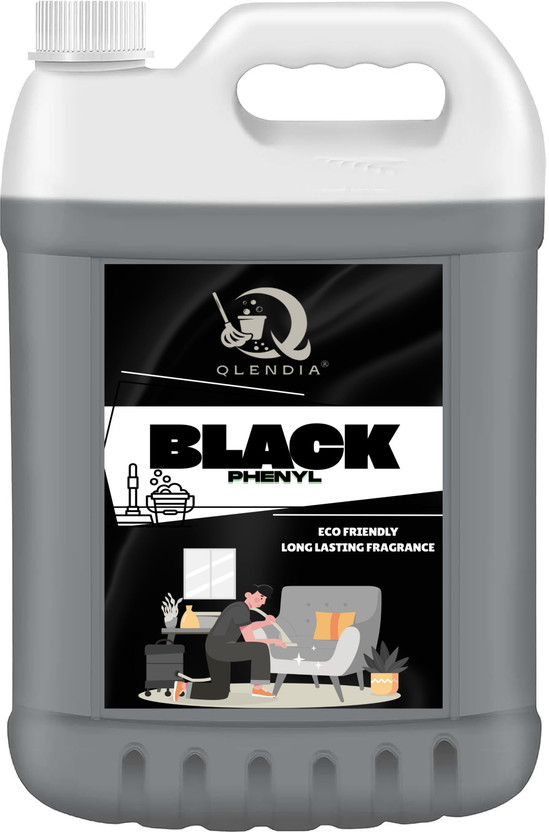Qlendia Black Phenyl Streak-free Surface Floor Cleaner for Hospitals, Homes, Offices Use Regular(5000 ml)