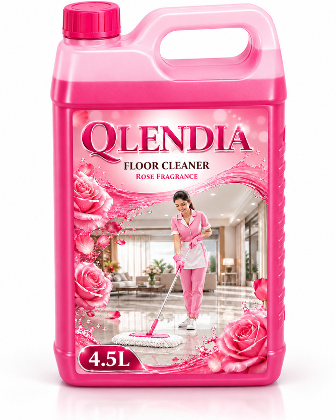 Qlendia Perfumed Floor Cleaner for Floors, Tiles and Washroom Cleaning & Mopping Rose(4500 ml)
