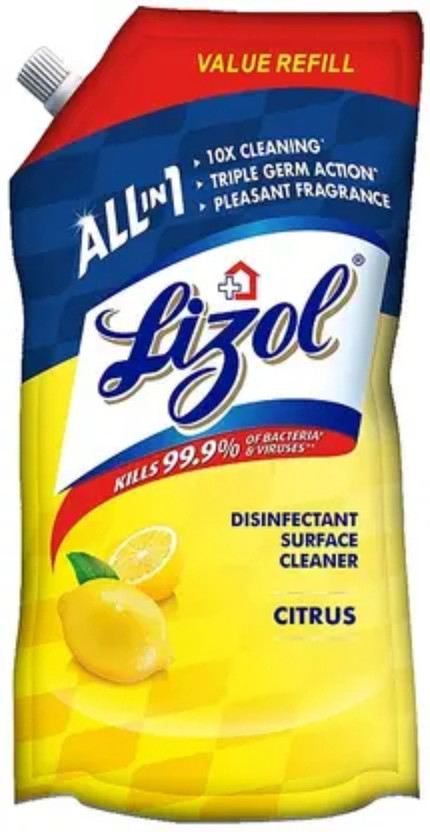Lizol Disinfectant Surface Cleaner Refill Pack Citrus(750 ml)