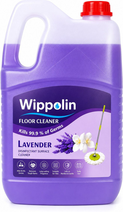 Wippolin Disinfectant Surface Cleaner 5L Lavender |Kill 99.99% Germs|Stain Removes Lavender(5 L)