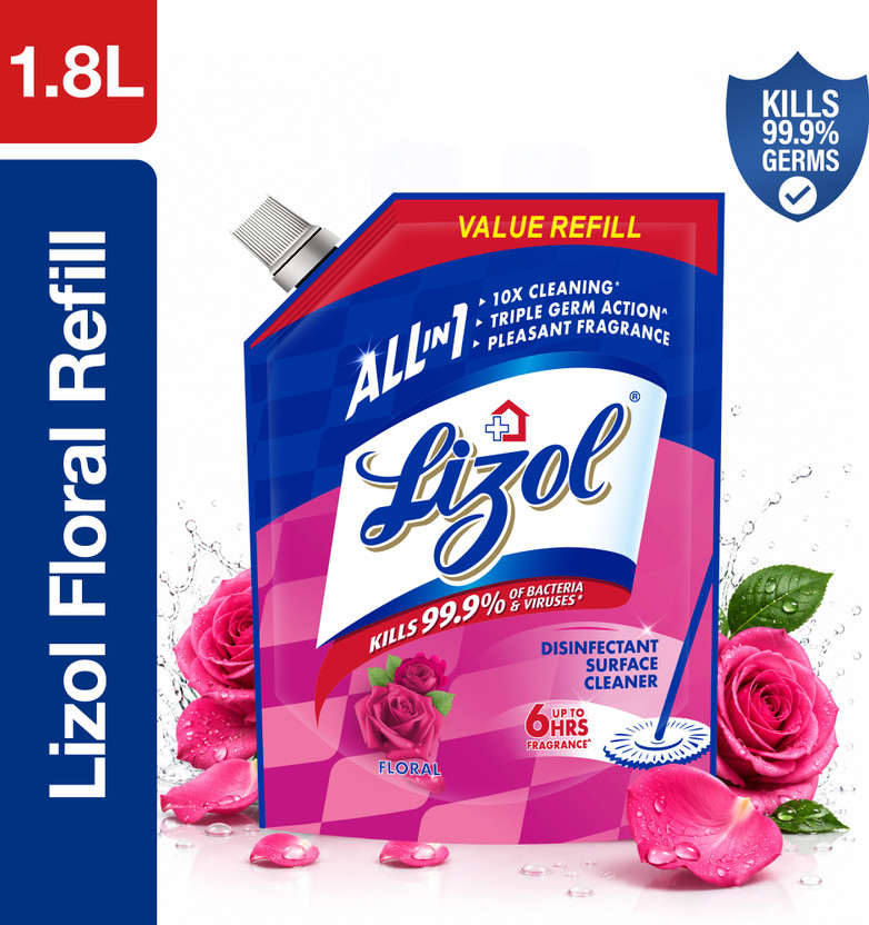 Lizol Disinfectant Surface Cleaner,& Floor, Bathroom, Kitchen,Tile, Not Phenyl, Liquid Floral(1800 ml)