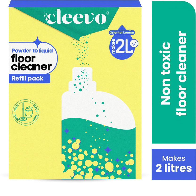 cleevo Floor Cleaner Liquid | Refill Pack | Non-Toxic Bathroom Tile Lemon(2 x 1 L)