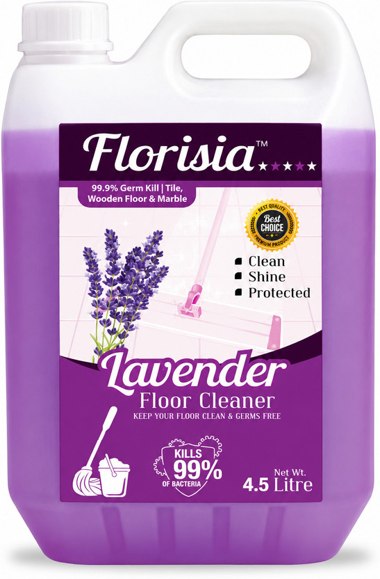 Florisia Kills 99.99% germs of Floor, Lavender Disinfectant Surface Cleaner Lavender(4.5 L)