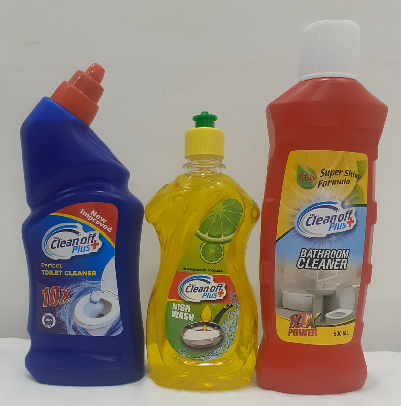 Clean Off 3 In 1 Home Care Comb of Dish Wash,Toilet Cleaner and Bathroom Cleaner Multi Fragrance(3 x 500 ml)