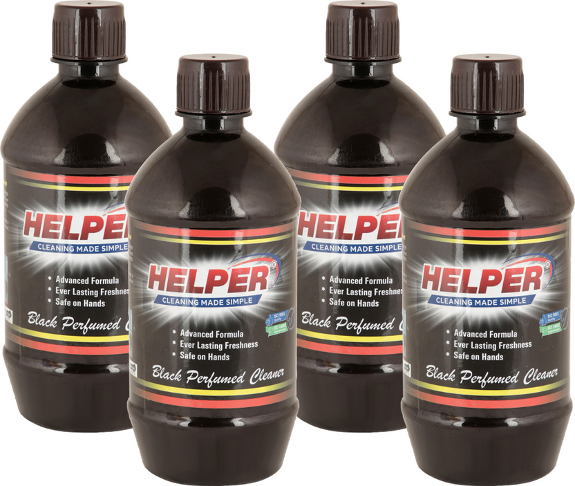 HELPER BLACK PHENYL - 1LITER , 4PC PACK BLACK PERFUMED CLEANER FOR FLOOR AND SURFACE BLACK PERFUMED(4 x 1 L)