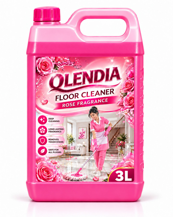 Qlendia Perfumed Floor Cleaner for Floors, Tiles and Washroom Cleaning & Mopping Rose(3000 ml)
