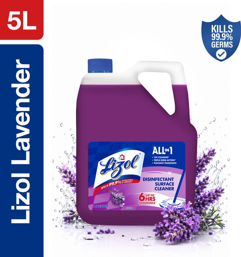 Lizol Disinfectant Floor & Surface Cleaner, Liquid Lavender(5 L)