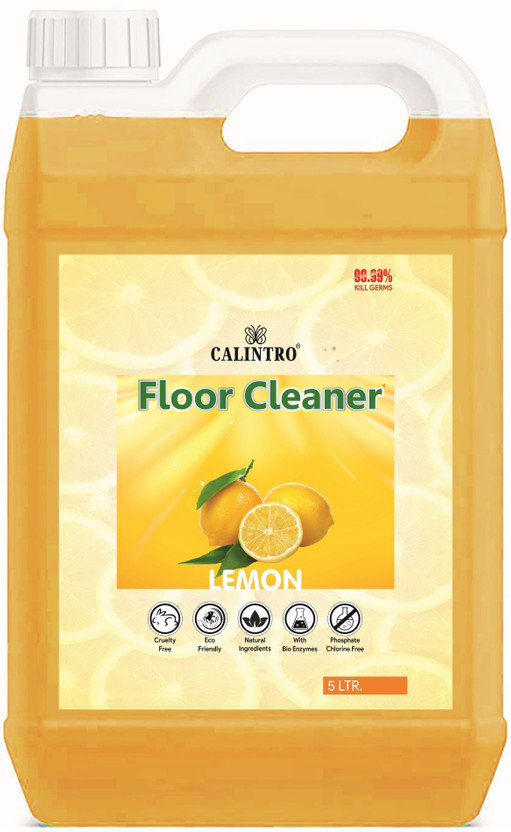 Calintro Eco Friendly Disinfectant Floor and Bathroom Cleaner Liquid Kills 99.9% Germs Lemon(5 L)