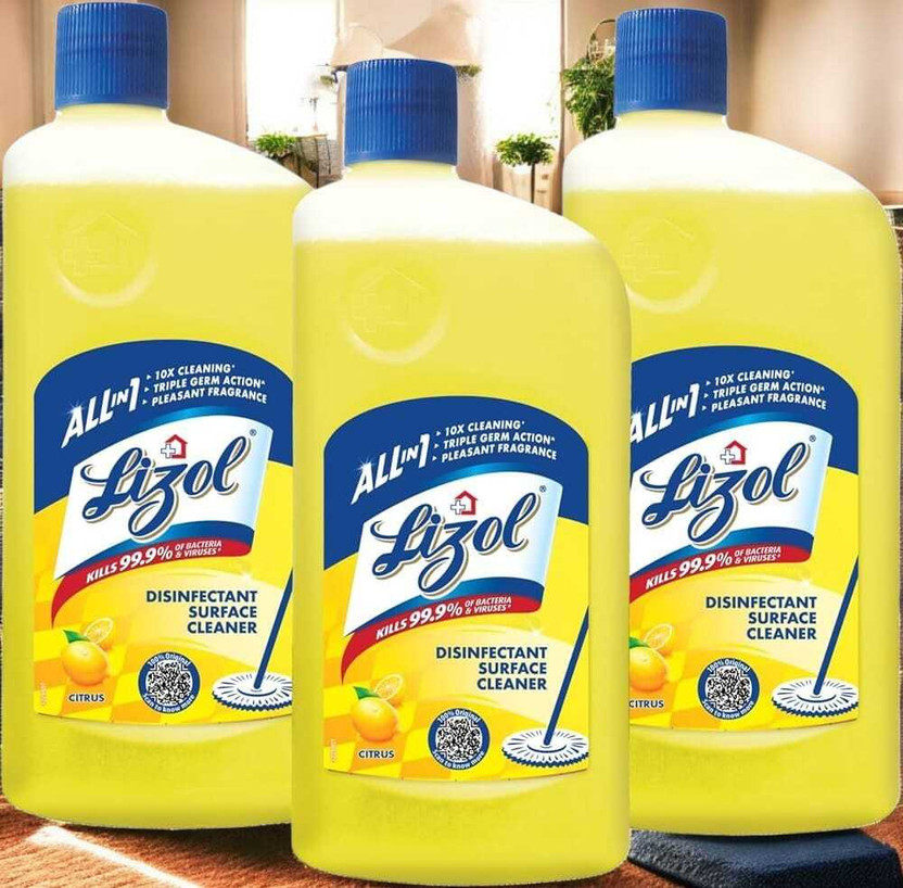 Lizol , best no. 1 ,Disinfectant Surface Cleaner Floral ,citrus Lemon Fragnance(3 x 1 L)