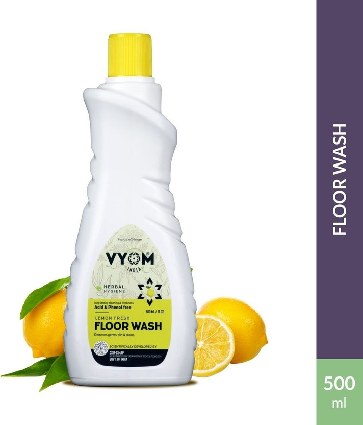 VYOM INDIA Floor Wash Ecofriendly|Biodegradable|Child Pet Safe|Lemongrass,Cedarwood Infused Lemon Fresh(500 ml)