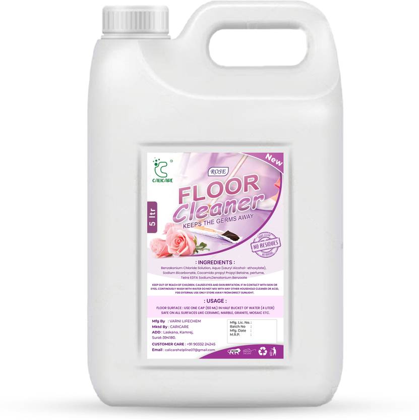 calicare Disinfectant Surface and Floor Cleaner ,Rose Refill Pack5 Ltr