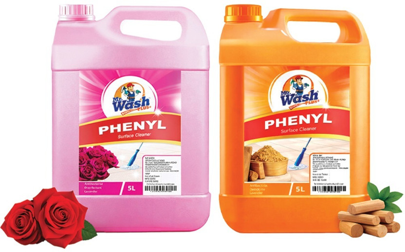 Mr wash Plus Tile & Ceramic Floor, Perfumed Phenyl floor cleaner Rose & Sandal(2 x 5000 ml)