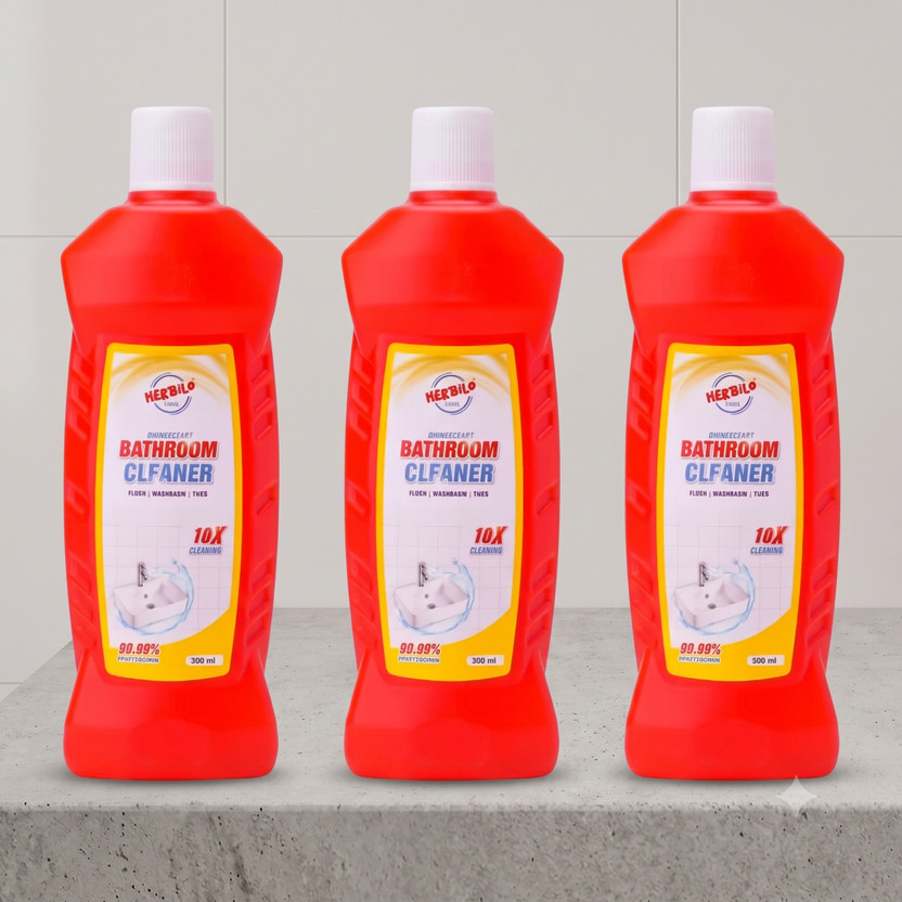 Herbilo India Bathroom Cleaning Solution for Tiles Basin and Floor Maintenance No fragrance(3 x 500 ml)