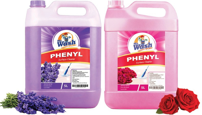 Mr wash Plus Tile & Ceramic Floor, Perfumed Phenyl floor cleaner Lavander & Rose(2 x 5 L)