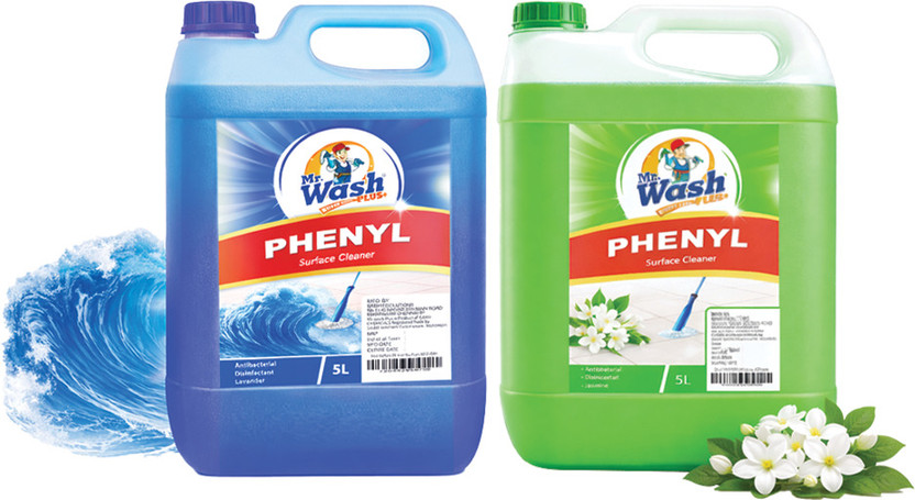 Mr wash Plus Tile & Ceramic Floor, Perfumed Phenyl floor cleaner Ocean breeze& Jasmine(2 x 5 L)