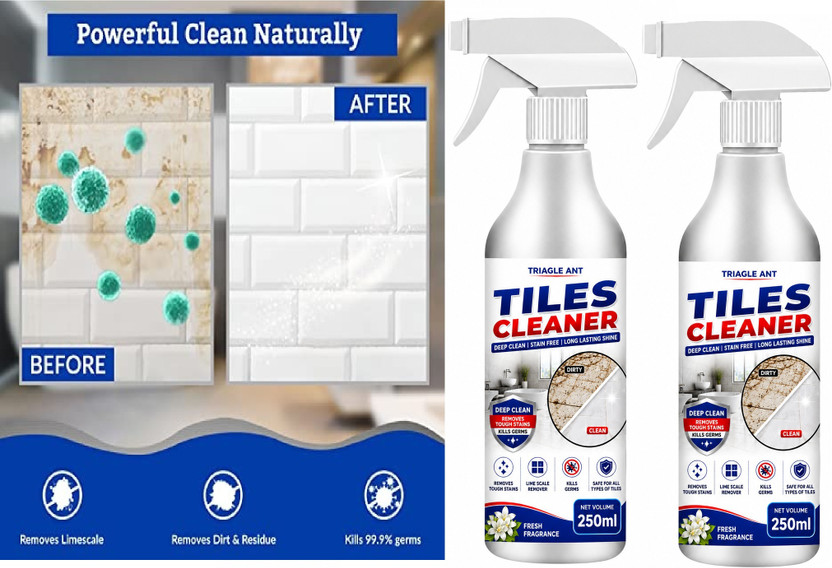 Triangle Triangle Ant Heavy Duty Tile Cleaner for Tiles and Ceramics.. lemon(2 x 250 ml) - Flipkart Deal