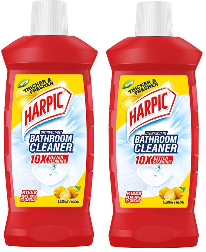Harpic Disinfectant | Bathroom Cleaner Liquid | Lemon(2 x 1 L)