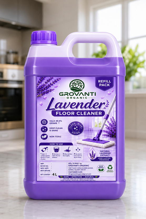 GROVANTI ORGANIC Disinfectant Surface & Floor Cleaner Liquid Lavender(4 L)