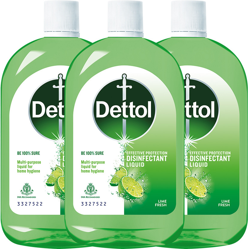 Dettol Liquid Disinfectant for Floor Cleaner, Surface Disinfection Lime Fresh(3 x 550 ml)