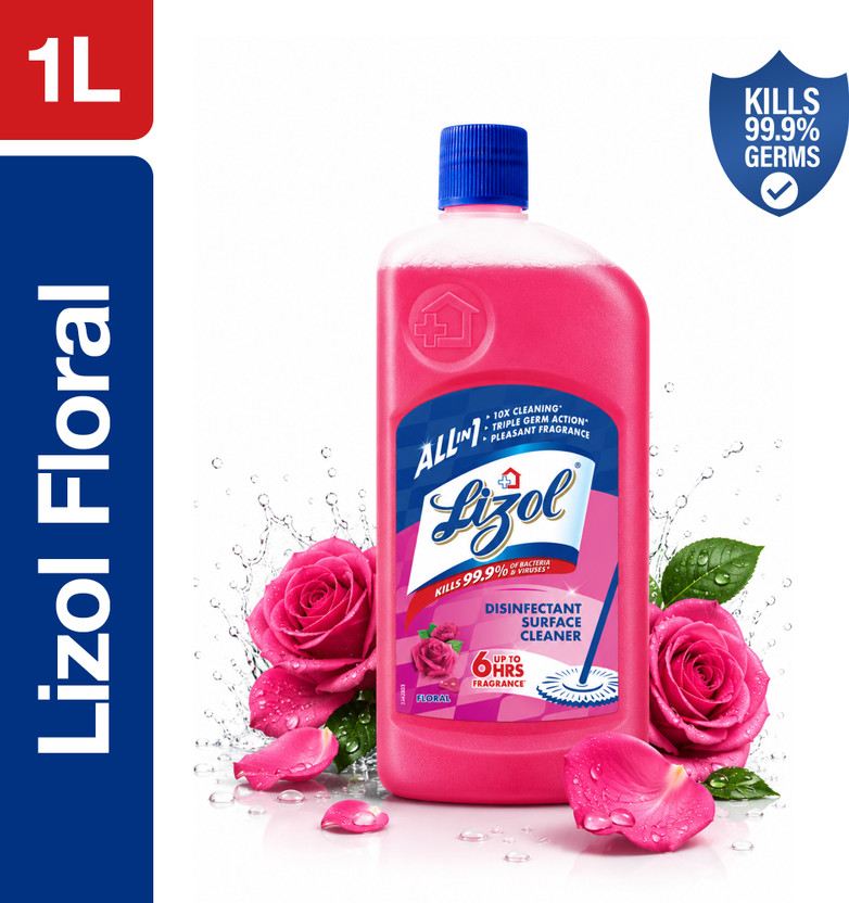 Lizol Lizol Disinfectant Surface Cleaner,& Floor, Bathroom, Kitchen,Tile, Not Phenyl, Liquid Floral(1 L) - Flipkart Deal