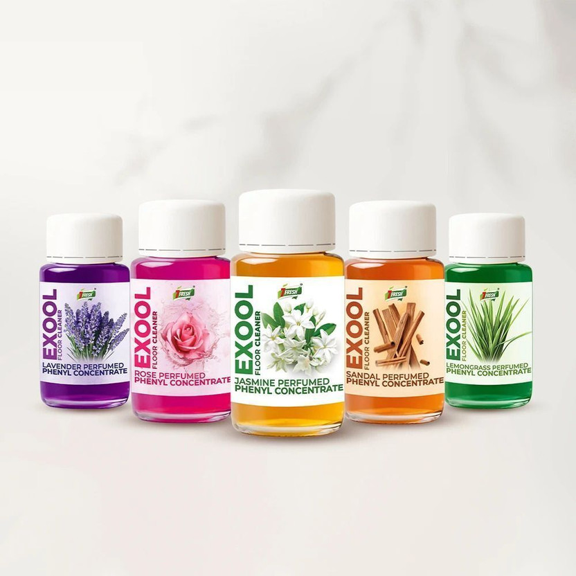 7Fresh Exool Perfumed Phenyl Concentrate Floor Cleaner Liquid Combo Pack of 5 JASMINE+ROSE+LAVENDER+SANDAL+LEMONGRASS(5 x 35 ml)