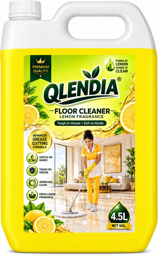 Qlendia Perfumed Lemon Floor Cleaner for Floors, Tiles and Washroom Cleaning & Mopping Citrus(4500 ml)