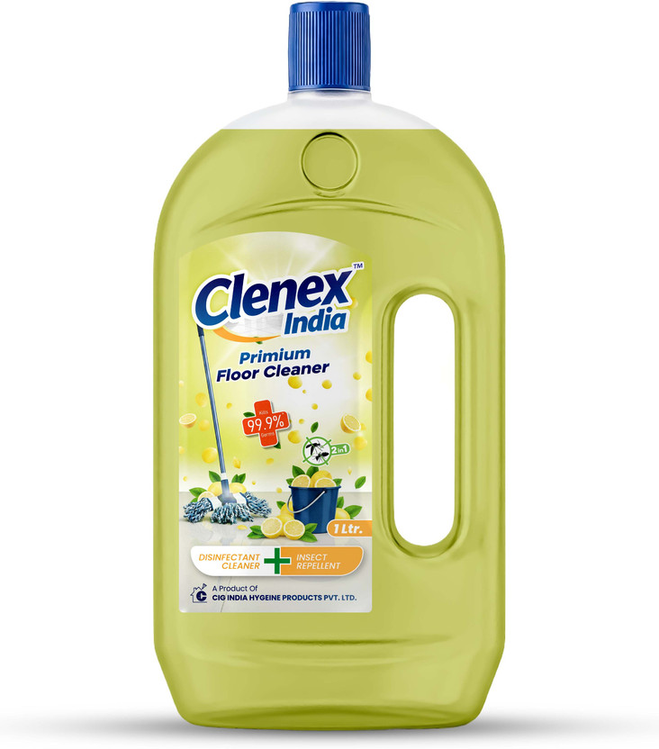 CLENEX INDIA Premium Multi Surface Floor Cleaner LEMON(1 L)