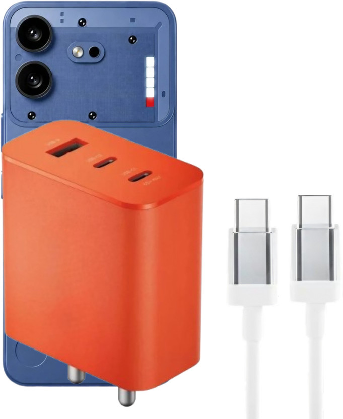 quirinox quirinox 65 W GaN 6.5 A 3 Port Mobile Charger with Detachable Cable(Orange) - Flipkart Deal