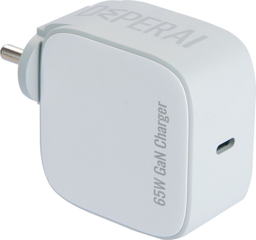 DeperAI 65 W GaN 3 A Wall Charger for Mobile with Detachable Cable(White, Cable Included)