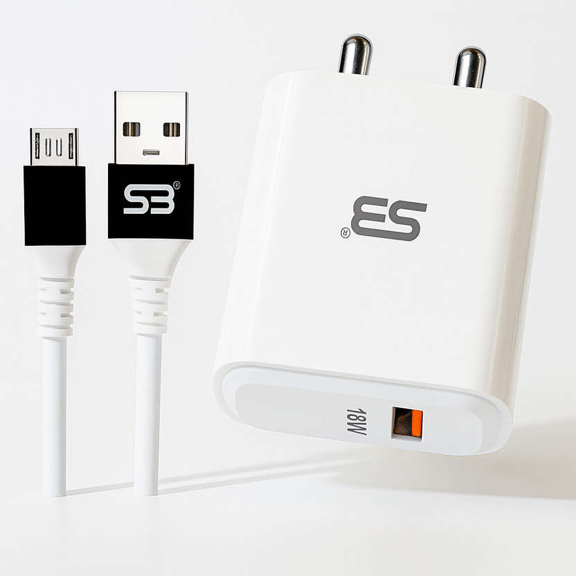 SB 18 W Quick Charge 3.4 A Wall Charger for Mobile with Detachable Cable(White, Cable Included)