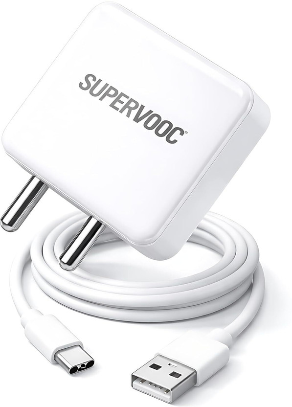 MAK 65 W Supercharge 6 A Wall Charger for Mobile with Detachable Cable(SuperDart Charge Compatible For Realme gt neo 2, X7 Pro, 9 Pro+ & Other, White, Cable Included)
