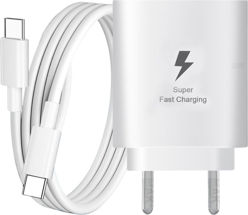 MAK 25 W Supercharge 3.1 A Wall Charger for Mobile with Detachable Cable(White, Cable Included)