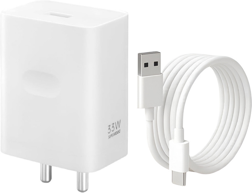 OPPO 33 W SuperVOOC 3 A Wall Charger for Mobile with Detachable Cable(White, Cable Included)
