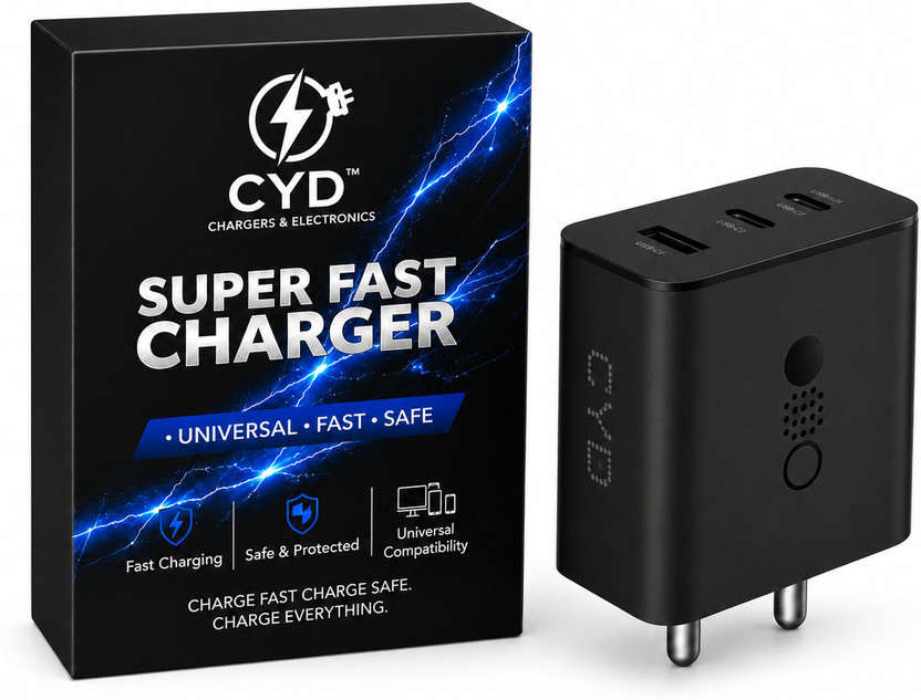 CYD CYD 65 W GaN 5 A Wall Charger for Mobile(Black) - Flipkart Deal